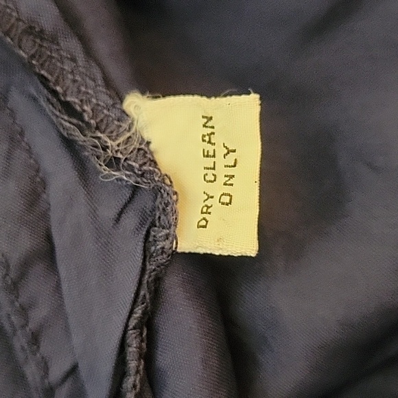 VTG AJ BARI Navy Pin Dot Chiffon Blouson Ruffle Bow Tie Castlecore Shirt Dress - Picture 10 of 10